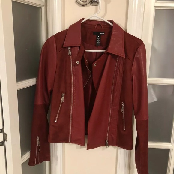 Aqua women’s Faux Leather Faux Suede jacket S - Picture 2 of 4